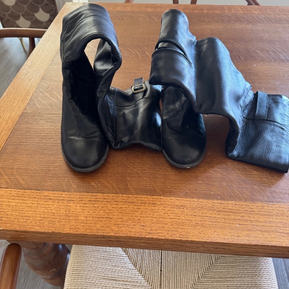 Black Leather Over-the-Knee Devlin Boots Size 8.5 - Picture 4 of 6